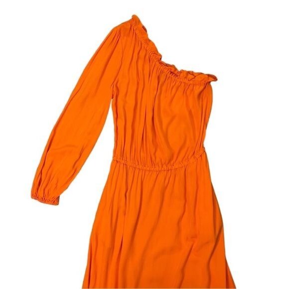 Who What Wear Orange One Shoulder Midi Dress, XS - Picture 4 of 8